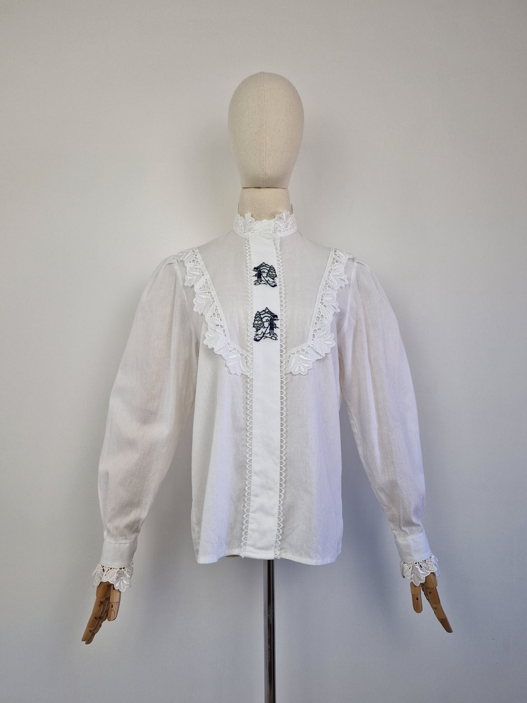 Vintage Austrian white cotton blouse