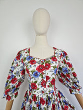 Load image into Gallery viewer, Vintage 80s Austrian cotton floral dress
