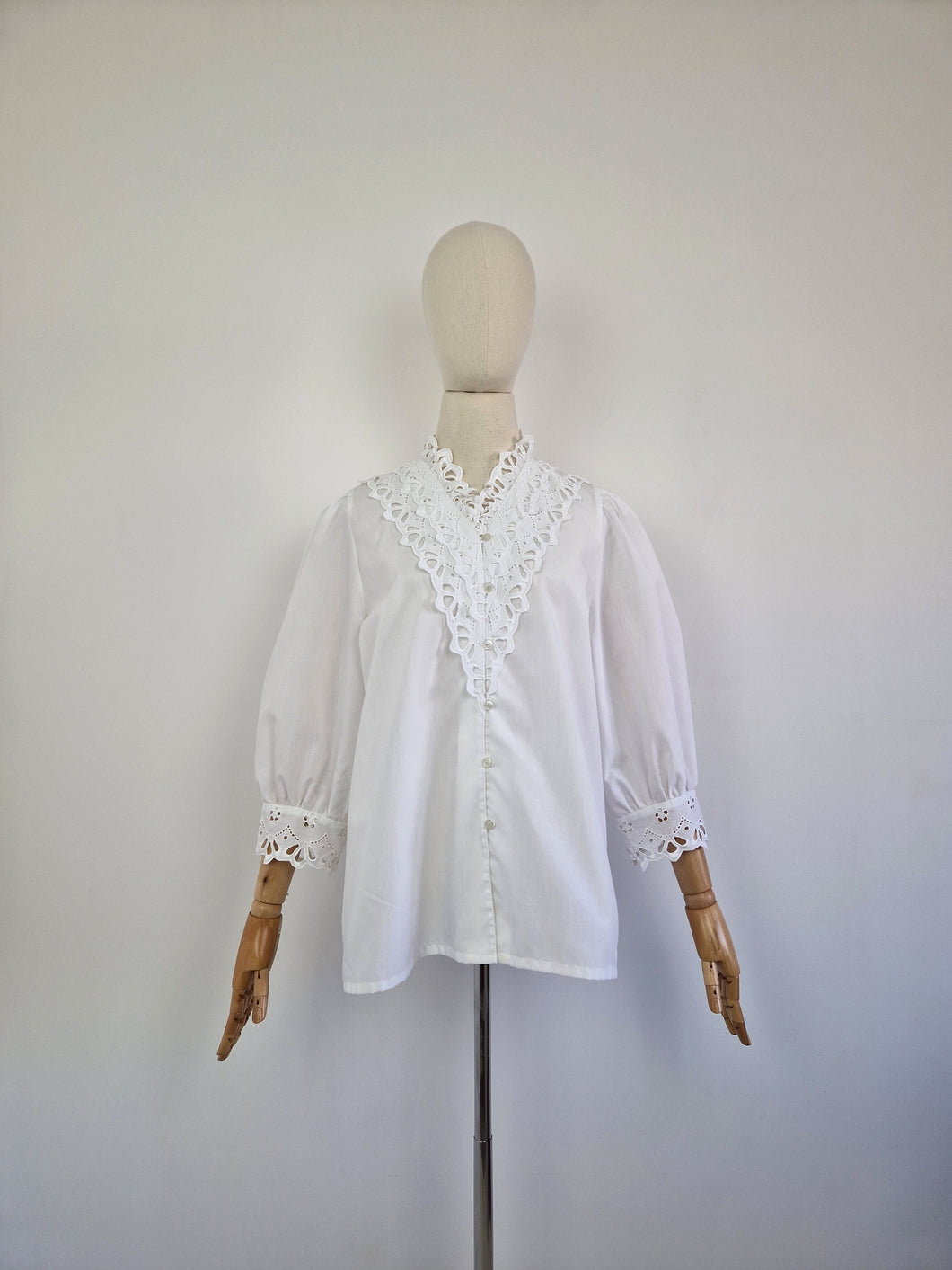 Vintage white lace blouse