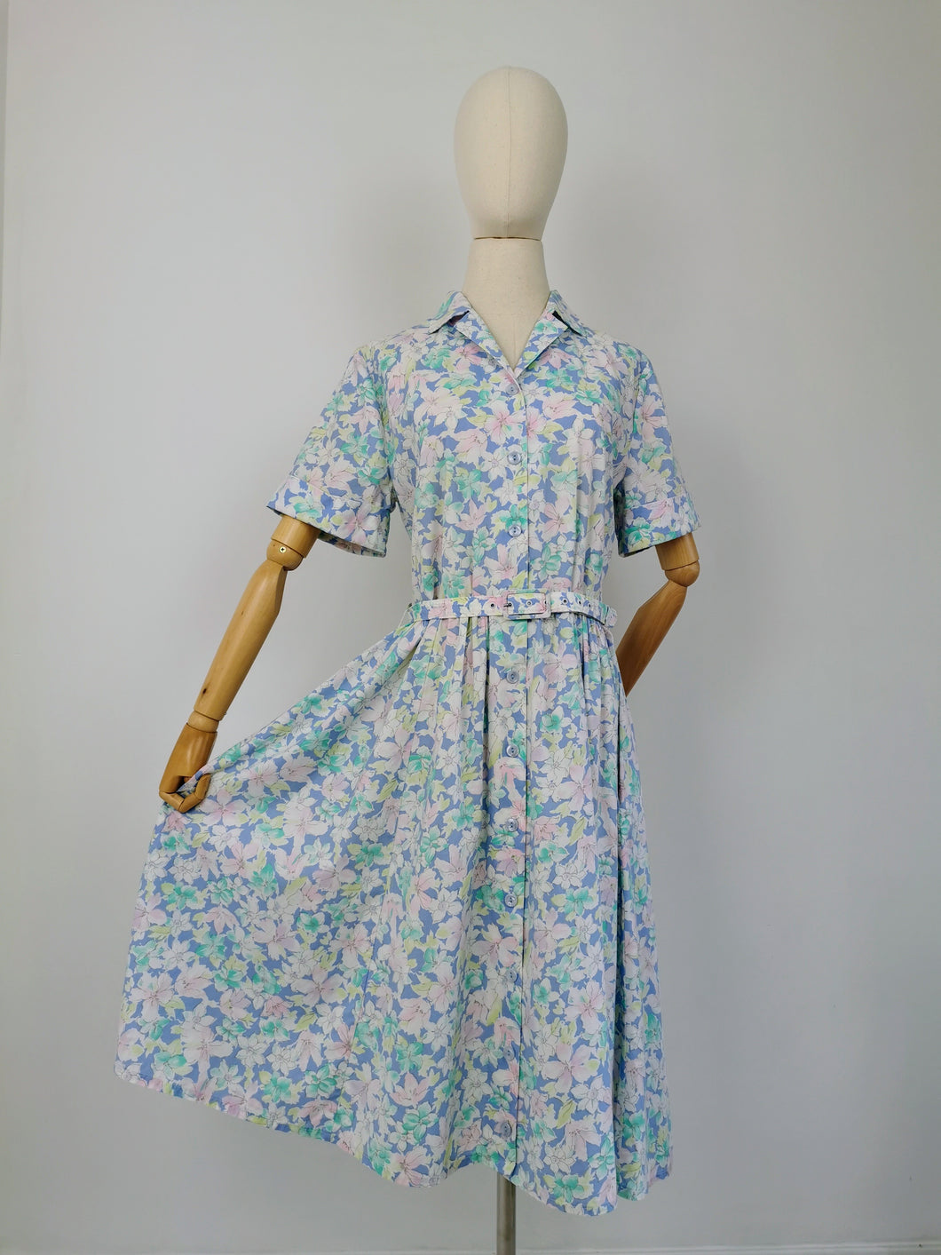 Vintage 80s pastel cotton dress
