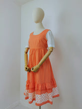 Load image into Gallery viewer, Vintage peach polka dot cotton sundress
