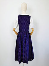 Load image into Gallery viewer, Vintage 70s navy ditsy dress
