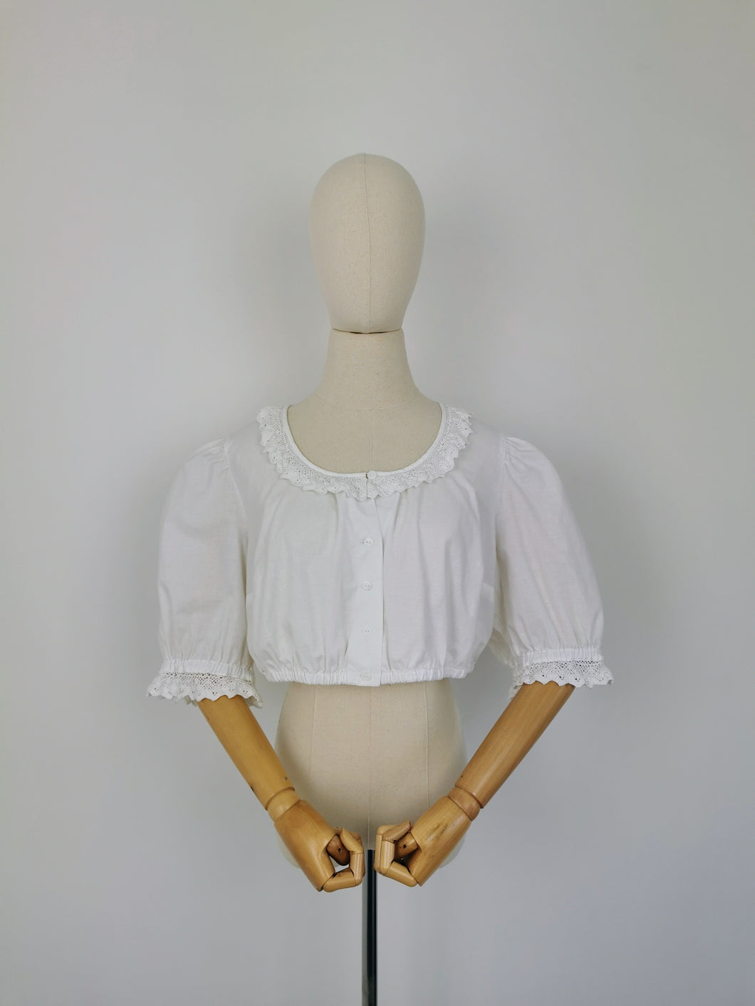 Vintage dirndl crochet blouse