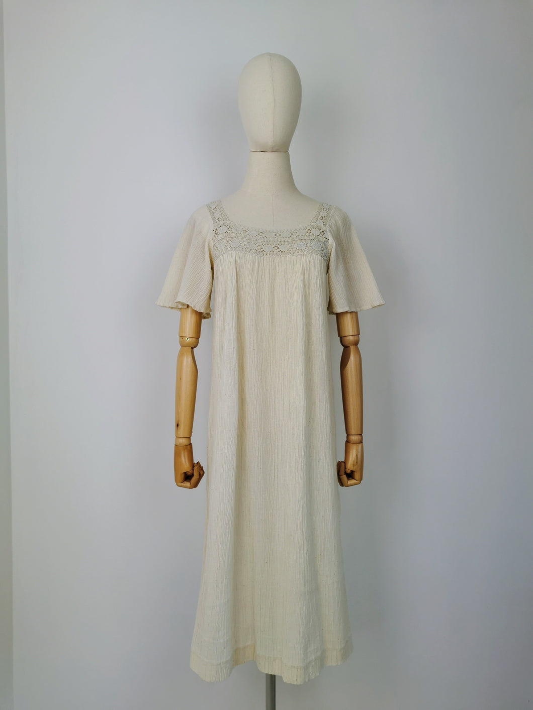 Vintage bohemian cheesecloth dress