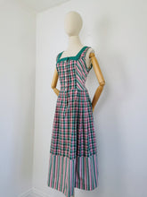 Load image into Gallery viewer, Vintage pastel checked dirndl dress
