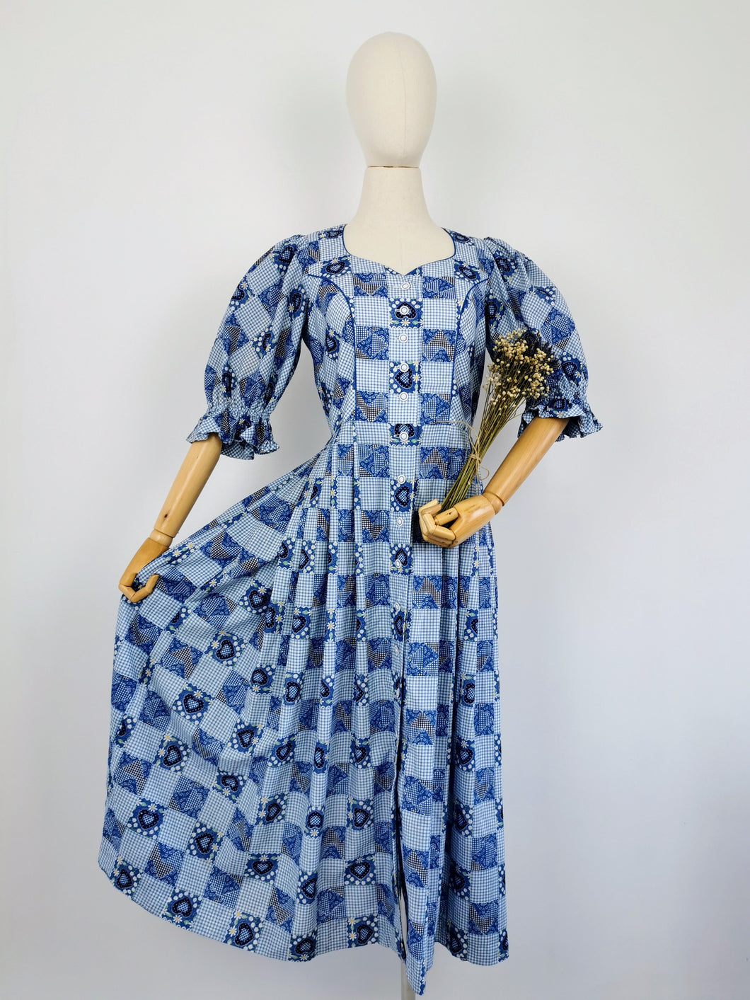 Vintage hearts and gingham dress