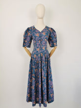 Load image into Gallery viewer, Vintage 80s Laura Ashley teal dress
