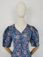 Load image into Gallery viewer, Vintage 80s Laura Ashley teal dress
