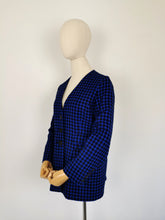 Load image into Gallery viewer, Vintage electric blue wool blazer
