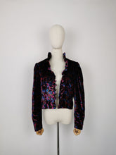 Load image into Gallery viewer, Vintage colourful velour blazer
