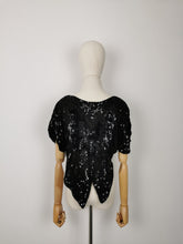 Load image into Gallery viewer, Vintage butterfly sequins blouse
