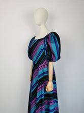 Load image into Gallery viewer, Vintage 80s striped taffeta dress

