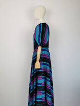 Load image into Gallery viewer, Vintage 80s striped taffeta dress
