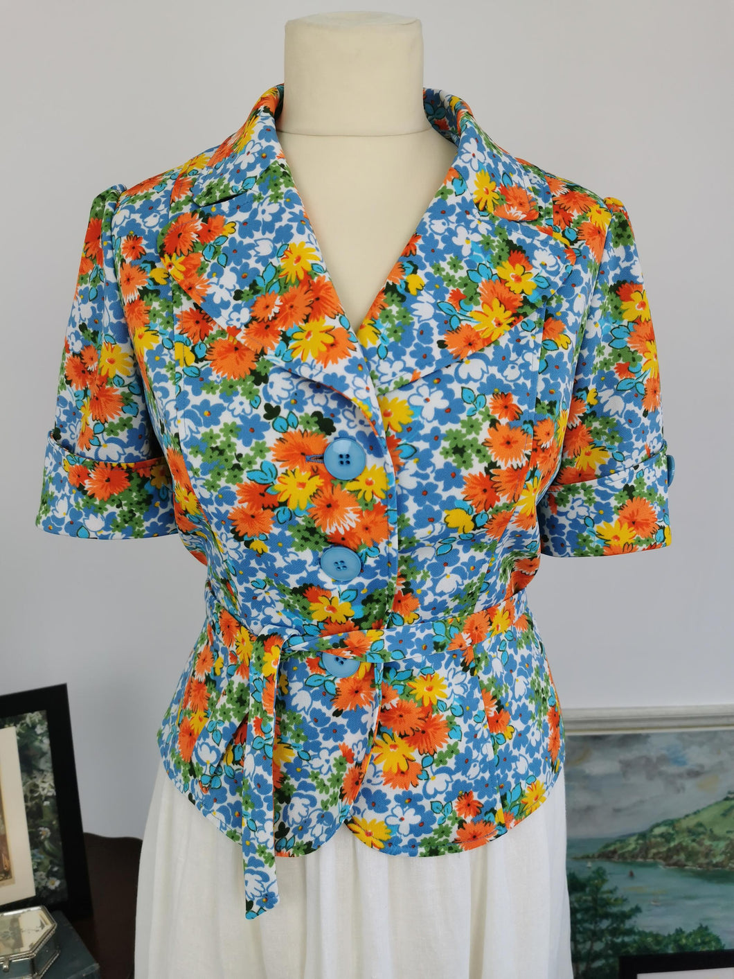 Vintage 70s floral blazer