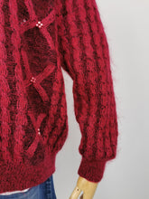 Load image into Gallery viewer, Vintage fuchsia mohair cardigan
