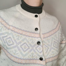 Load image into Gallery viewer, Vintage wool blend cream cardigan
