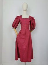 Load image into Gallery viewer, Vintage puff sleeves dirndl dress
