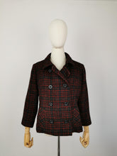 Load image into Gallery viewer, Vintage 60s checkered wool coat
