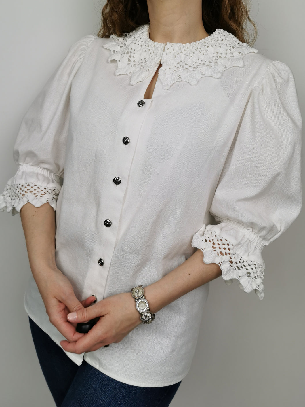 Vintage crochet lace blouse