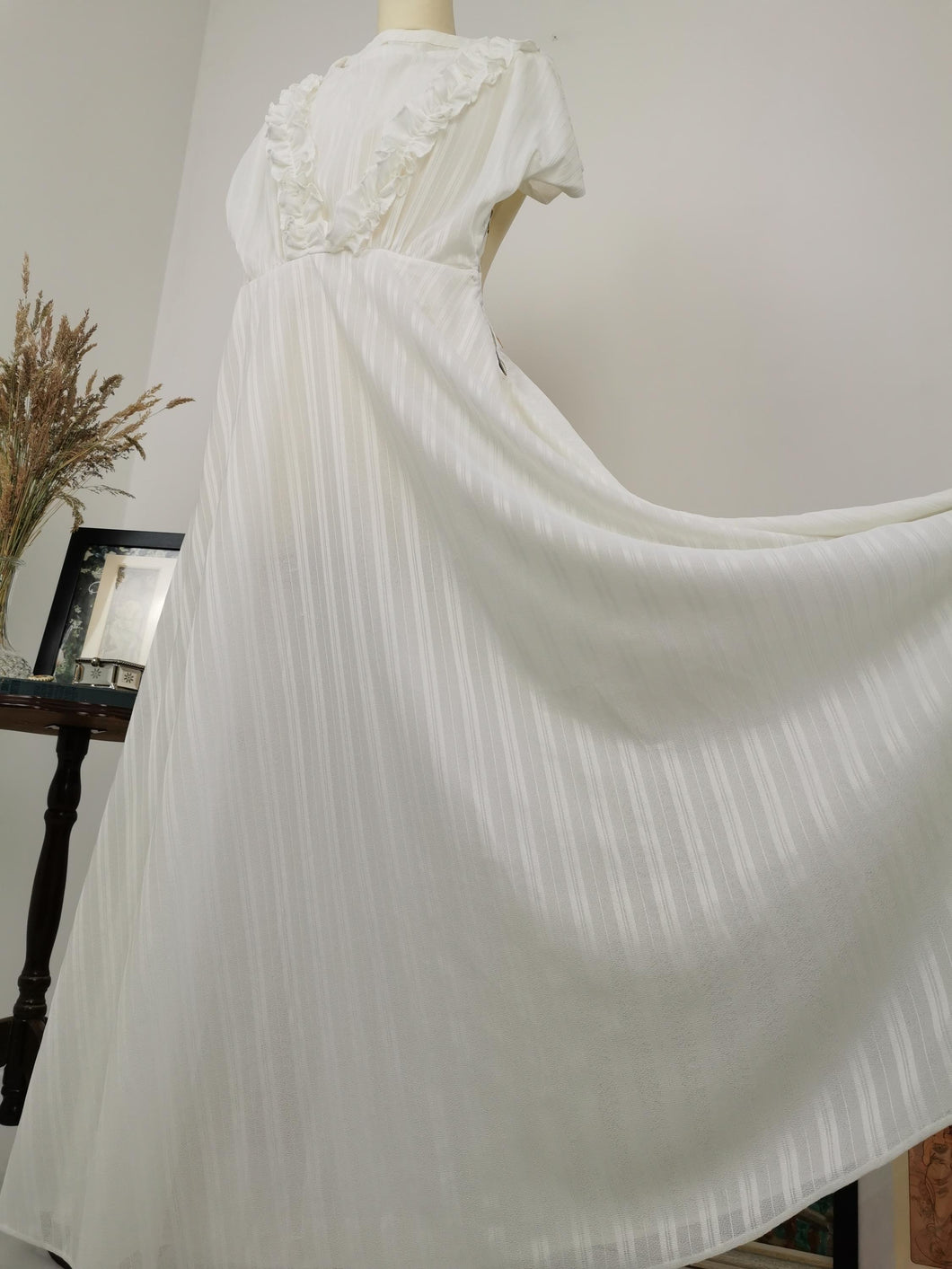 Vintage 70s white maxi dress