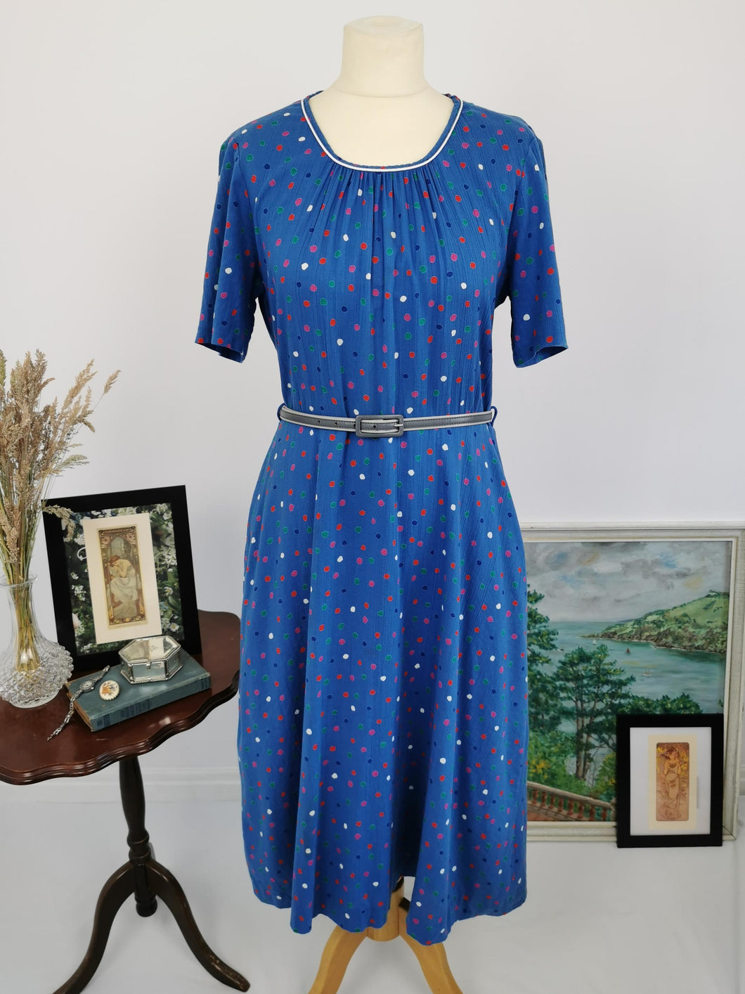 Vintage polka dot gauze dress