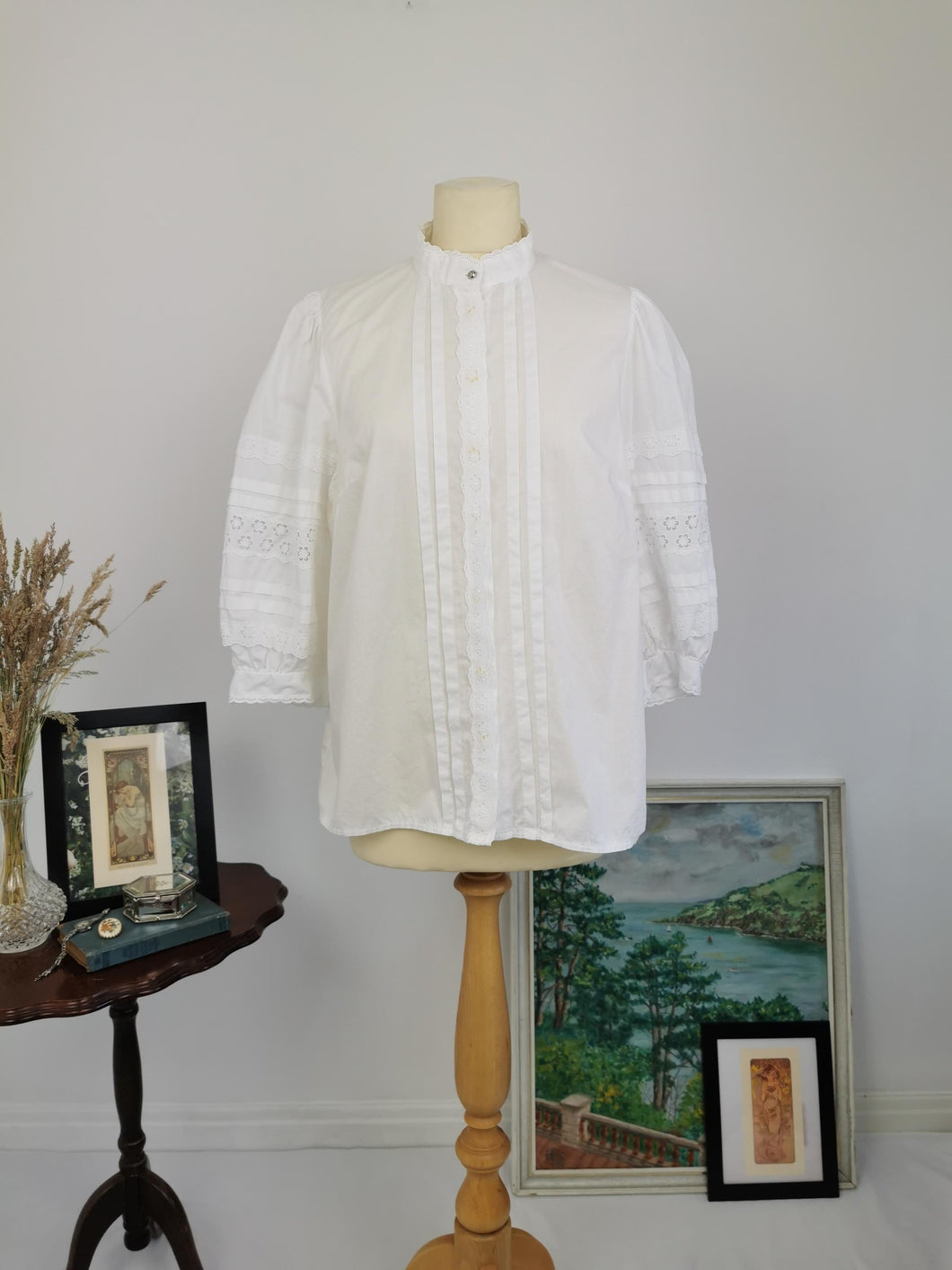 Vintage  broderie anglaise cotton blouse