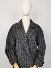Load image into Gallery viewer, Vintage  basket weave wool coat
