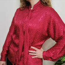 Load image into Gallery viewer, Vintage raspberry red blouse

