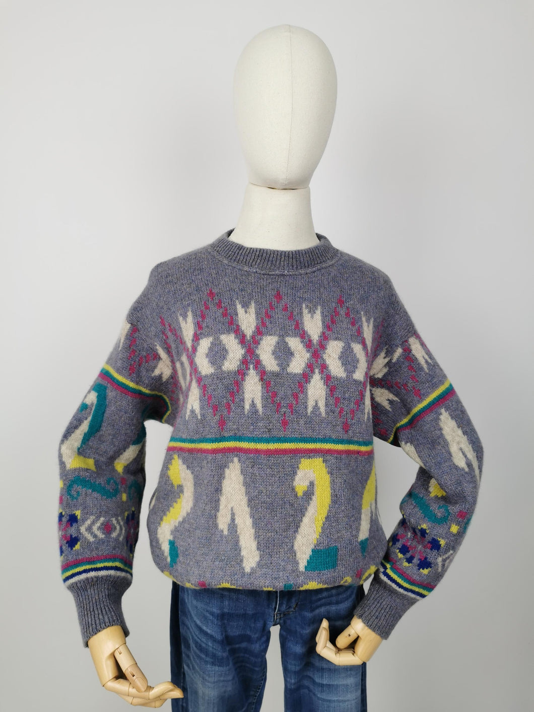 Vintage funky print jumper