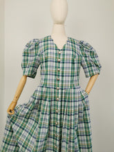 Load image into Gallery viewer, Vintage Bavarian puff sleeve dress
