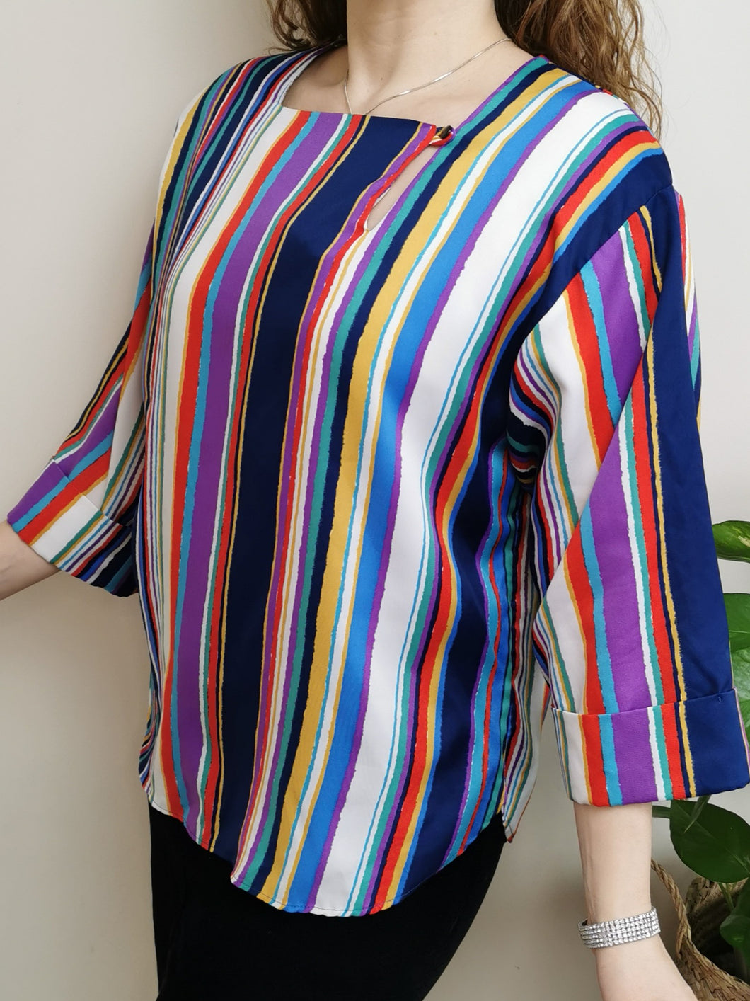 Vintage silk striped blouse
