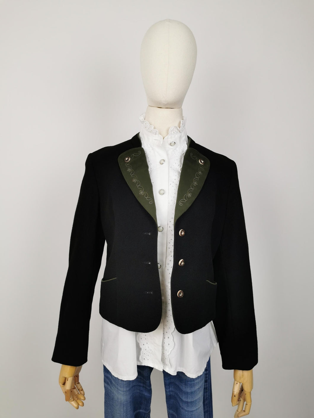 Vintage black Tyrolean blazer